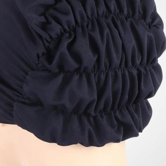 Navy Blue Ruched underscarf Rouched hijab underscarf hijab cap turban h… - Picture 2 of 2